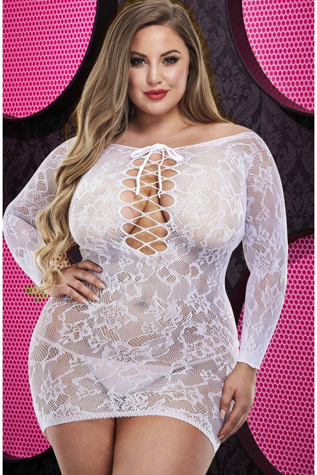 Plus Size Off the Shoulder Mini Dress