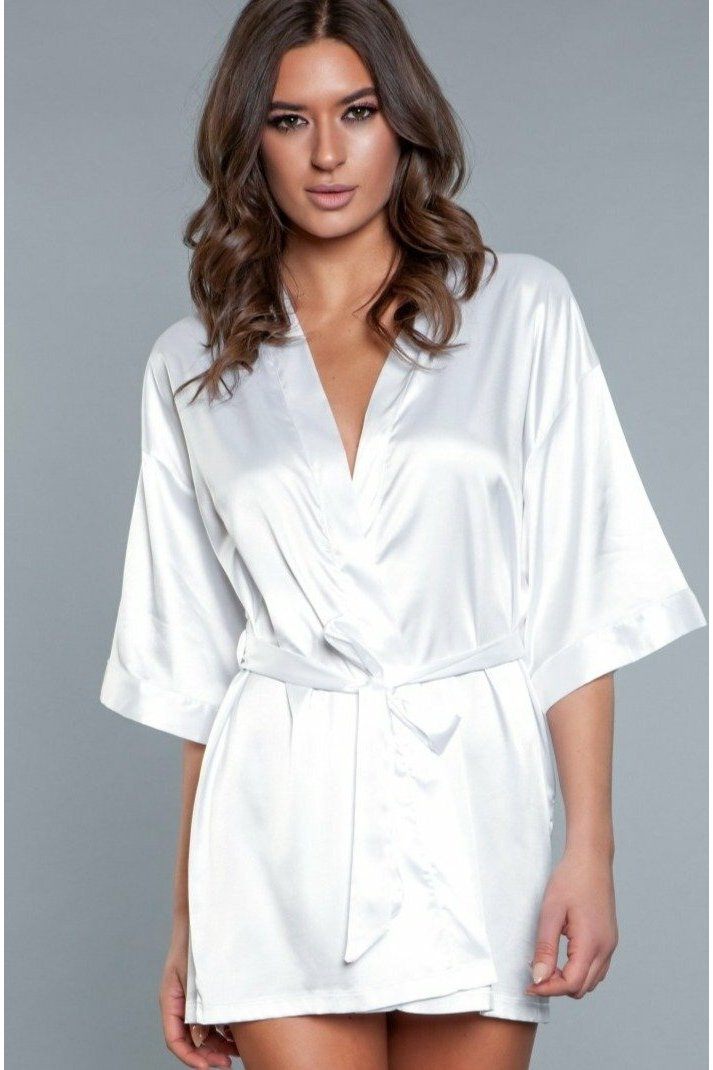 Short Satin Robe, New by BeWicked