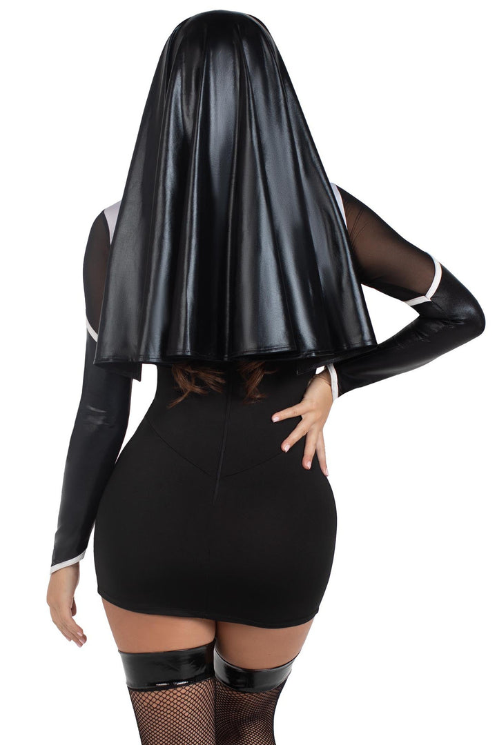 2 Piece Holy Hottie Boned Garter Dress, Nun Habit