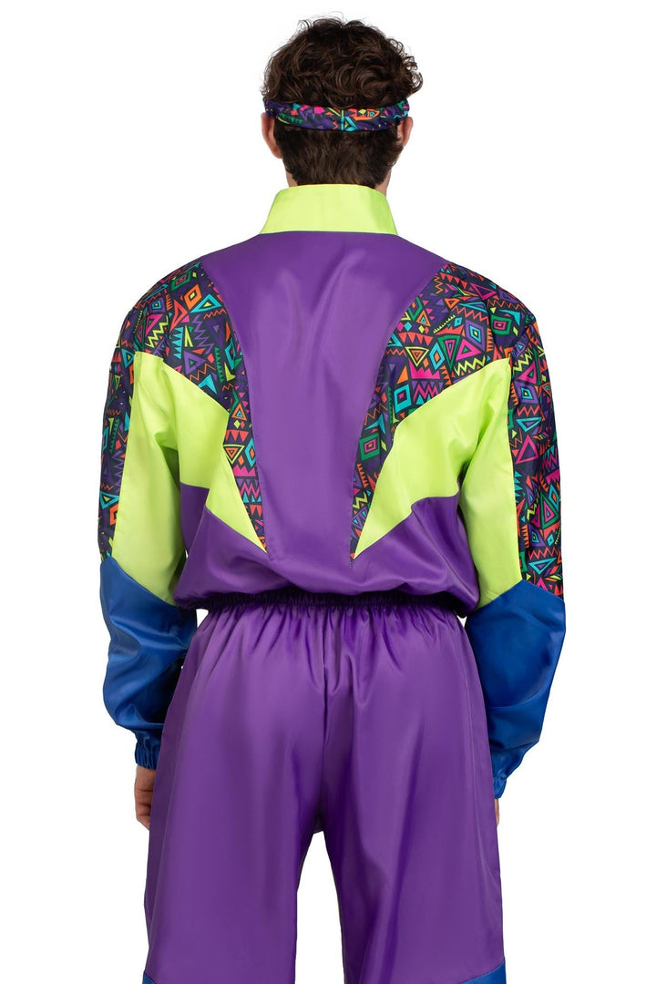 2 Piece Retro 80S Tracksuit, Includes Zip-Up Tracksuit & Headband