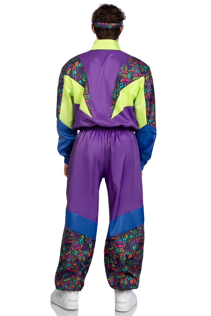 2 Piece Retro 80S Tracksuit, Includes Zip-Up Tracksuit & Headband