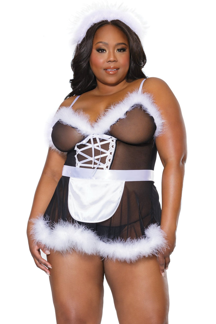 3 Pc French Maid Babydoll Set