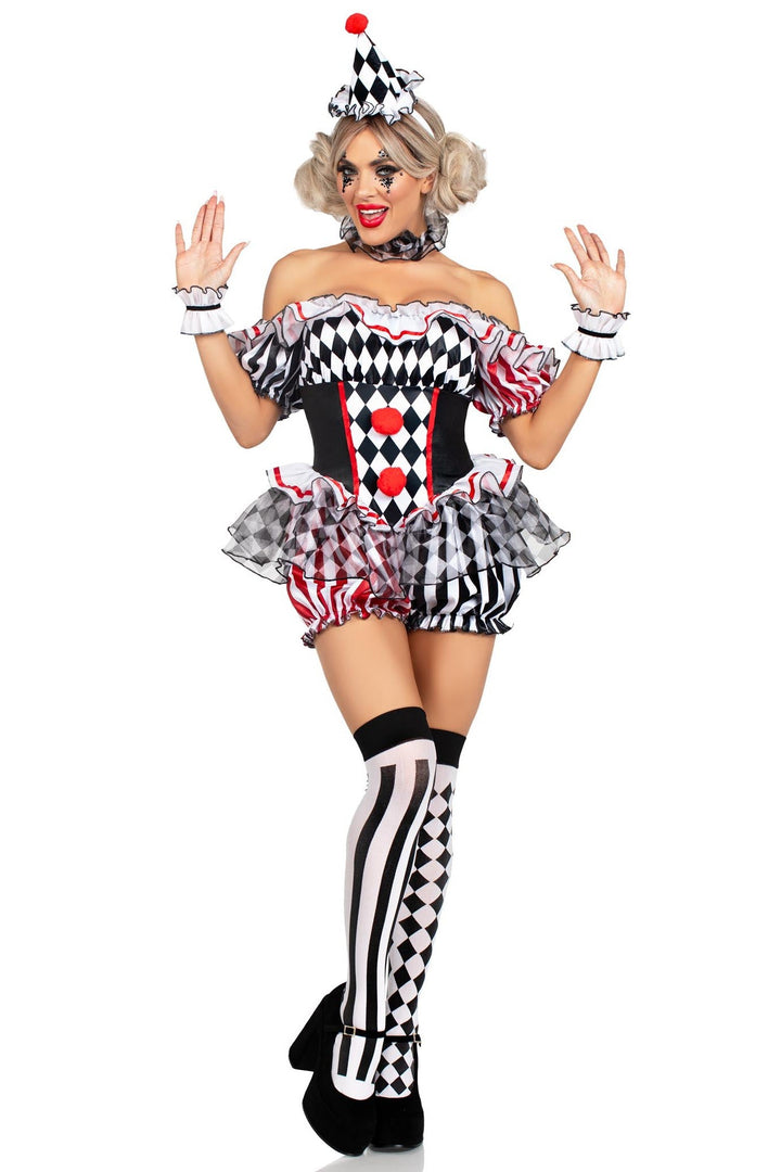 4 Piece Darling Harlequin Costume Set