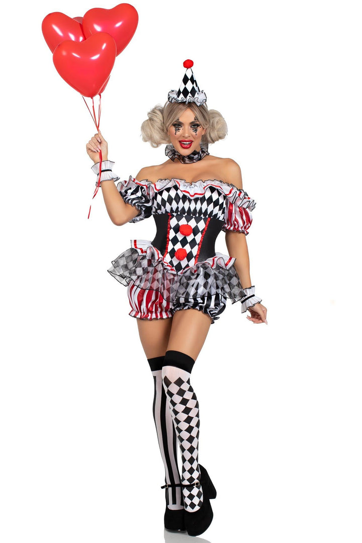 4 Piece Darling Harlequin Costume Set