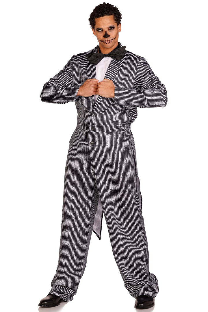 2 Piece Pinstriped Tux Jumpsuit