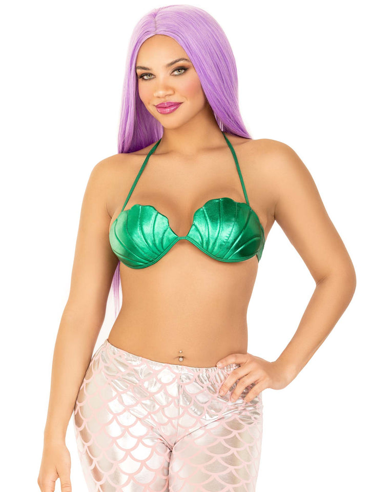 Mermaid Shell Bra Green