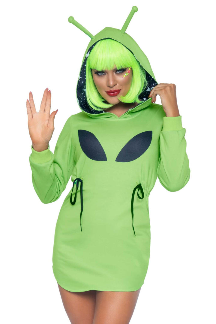 Alien Fleece Hoodie Dress