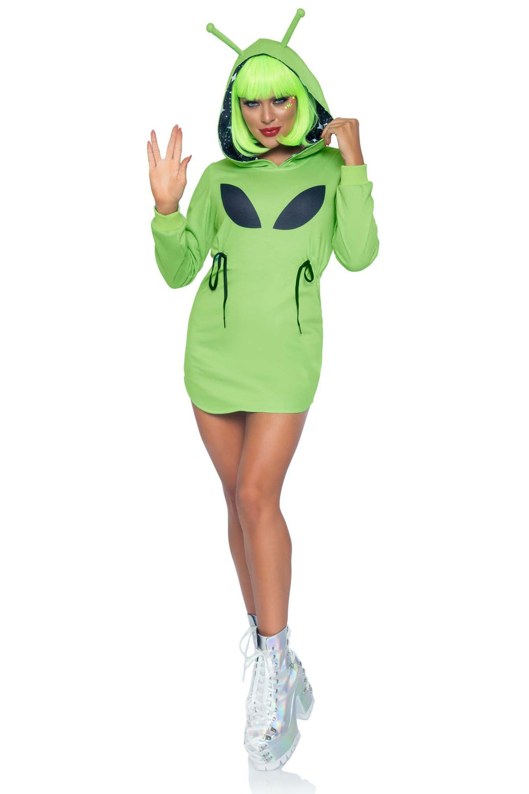 Alien Fleece Hoodie Dress