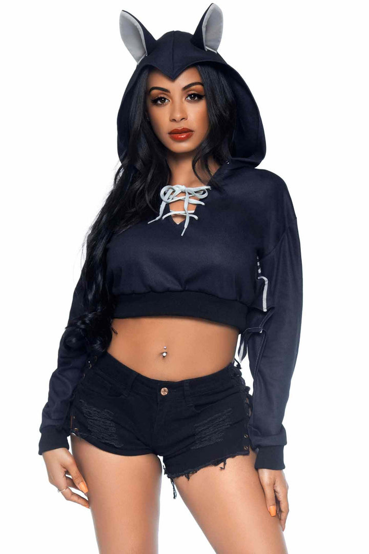 Bat Cropped Hoodie