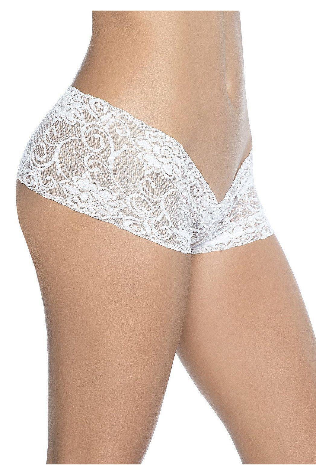 Crotchless Boyshort | White-Mapale-SEXYSHOES.COM