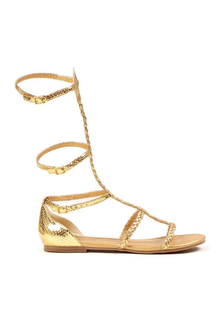 Ellie 015-CAIRO Heel Gold Braid Rope Sandal