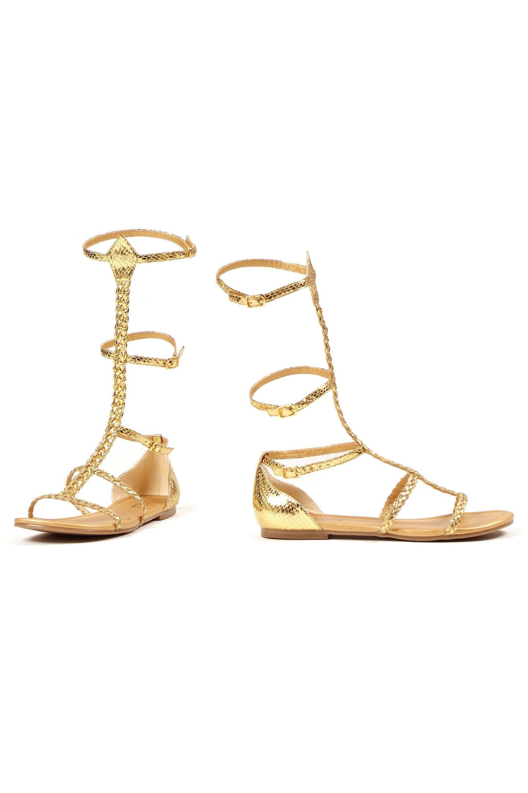 Ellie 015-CAIRO Heel Gold Braid Rope Sandal