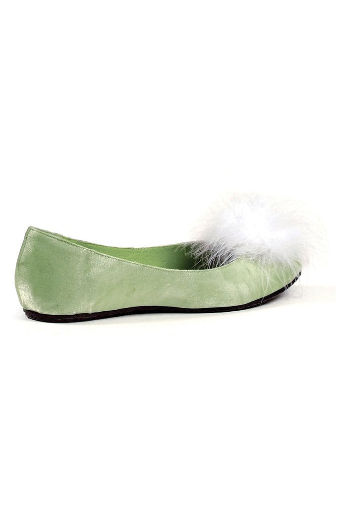 Ellie 016-TINKER Heel Satin Slipper With Marabou