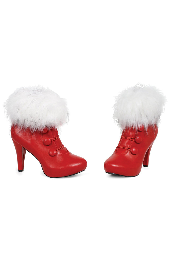 Ellie 414-CLAUS 4" Fur Trimmed Holiday Bootie