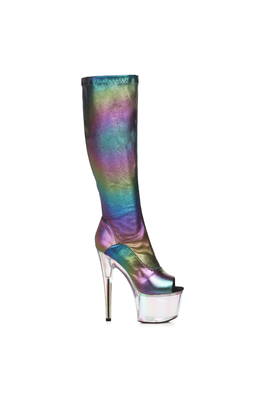 Ellie Shoes Rainbow Knee Boots Platform Stripper Shoes | Buy at Sexyshoes.com