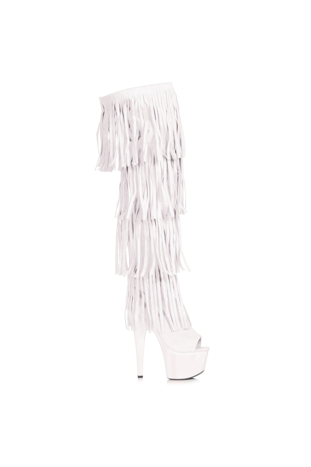 Ellie Shoes White Thigh Boots Platform Stripper Shoes | Buy at Sexyshoes.com