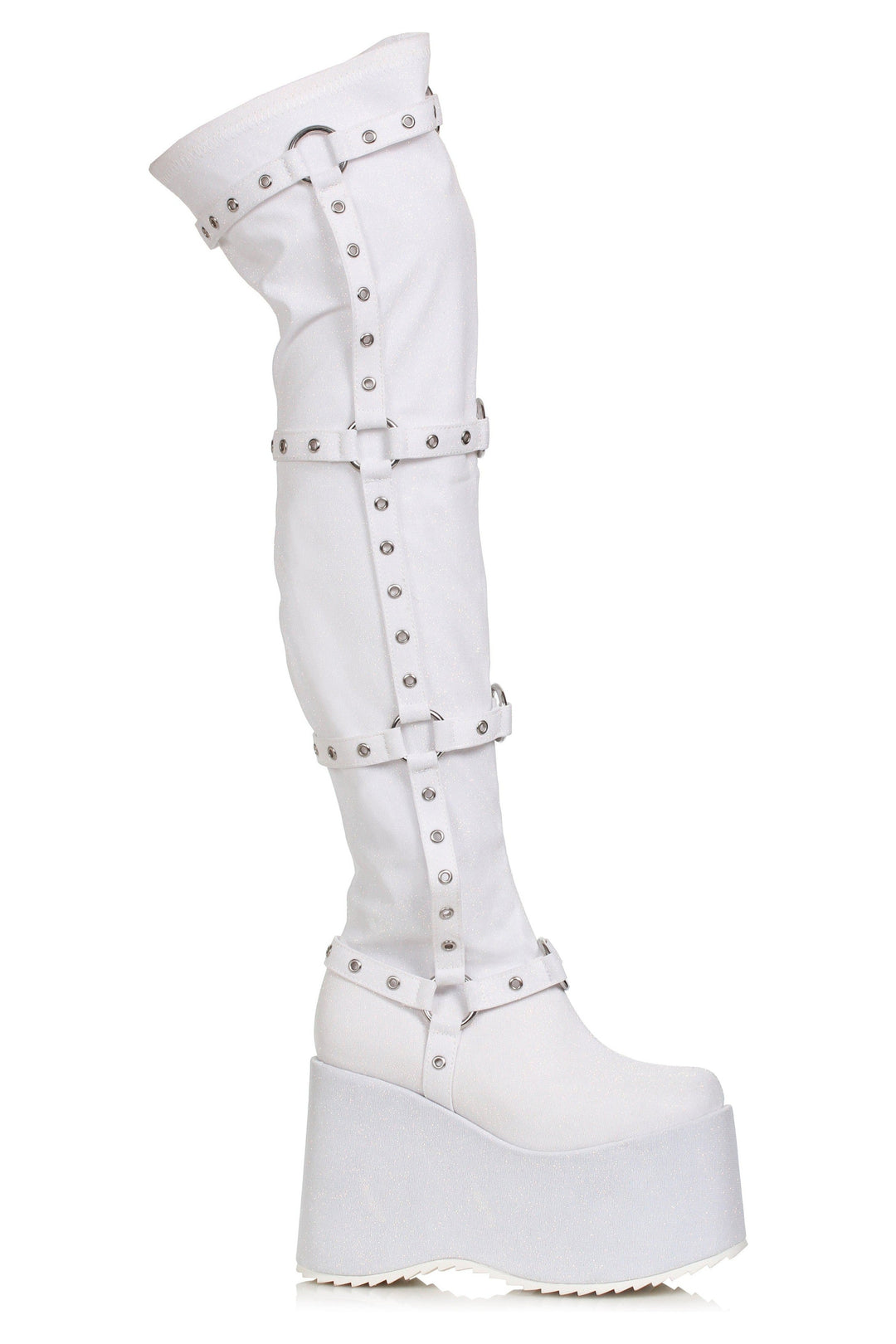 Ellie Shoes 500-FUMIKO Chunky Heel Platform Thigh High Boot with Buckles