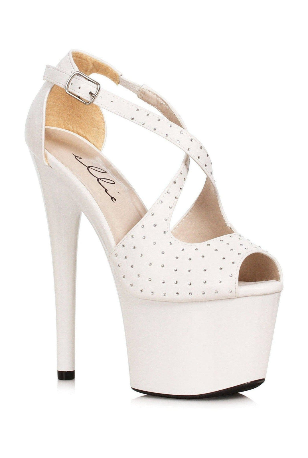 Ellie Shoes White Sandals Platform Stripper Shoes | Buy at Sexyshoes.com