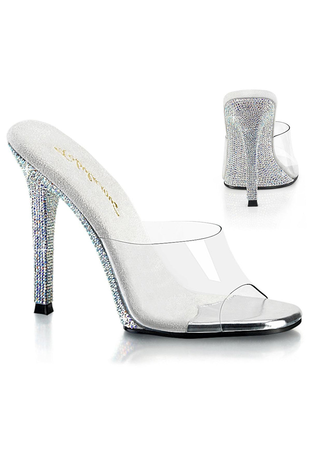 Fabulicious Clear Slides Platform Stripper Shoes | Buy at Sexyshoes.com