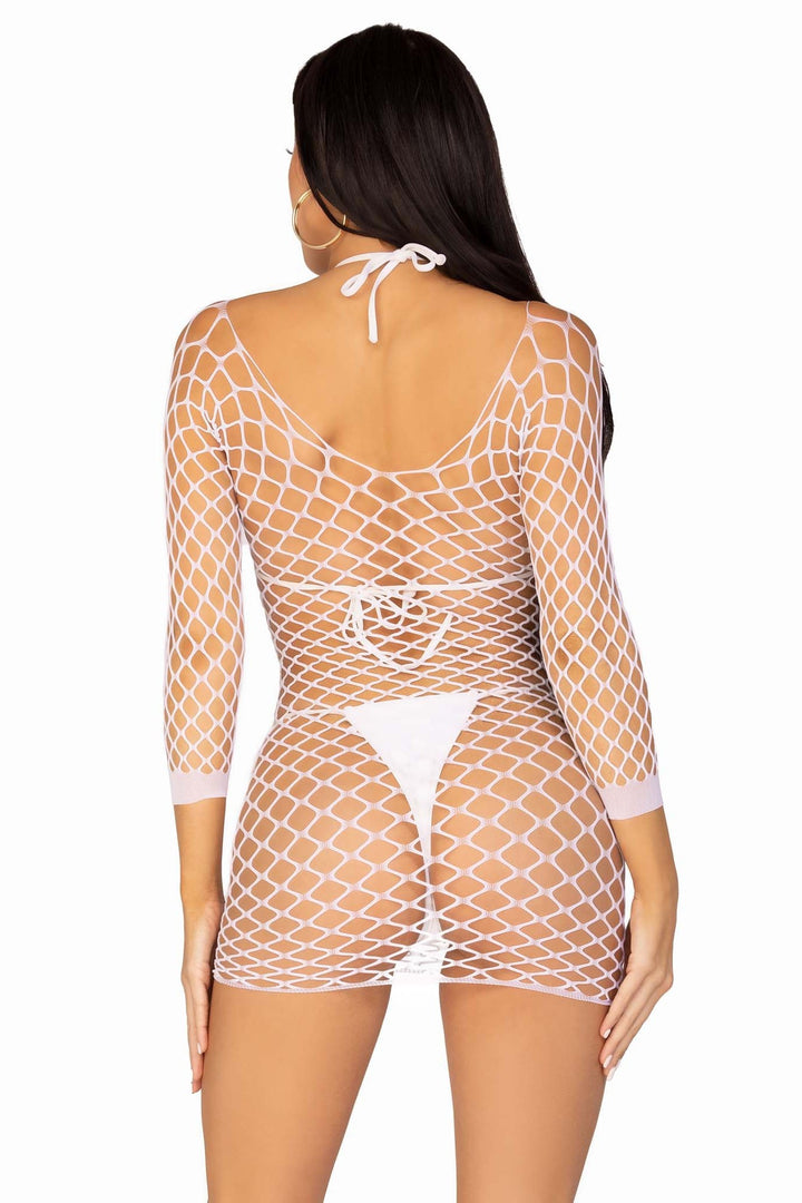 Fence Net Long Sleeved Mini Dress