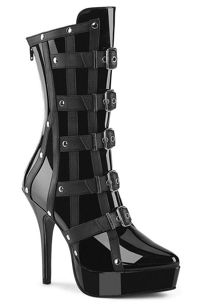 Devious Black Ankle Boots Platform Stripper Shoes | Buy at Sexyshoes.com