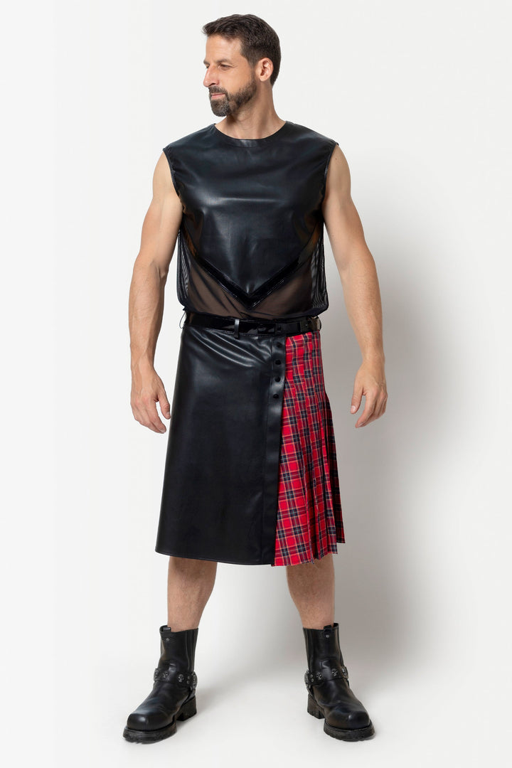 INGVALD Faux Leather Kilt