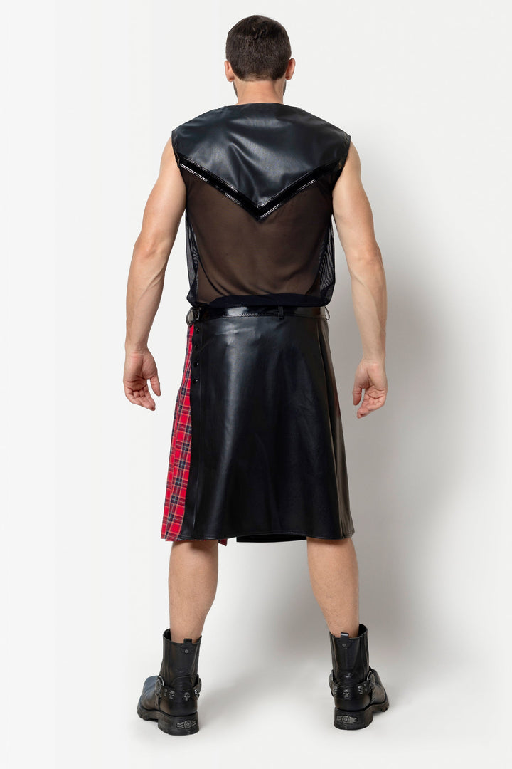 INGVALD Faux Leather Kilt