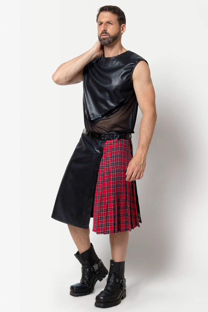 INGVALD Faux Leather Kilt