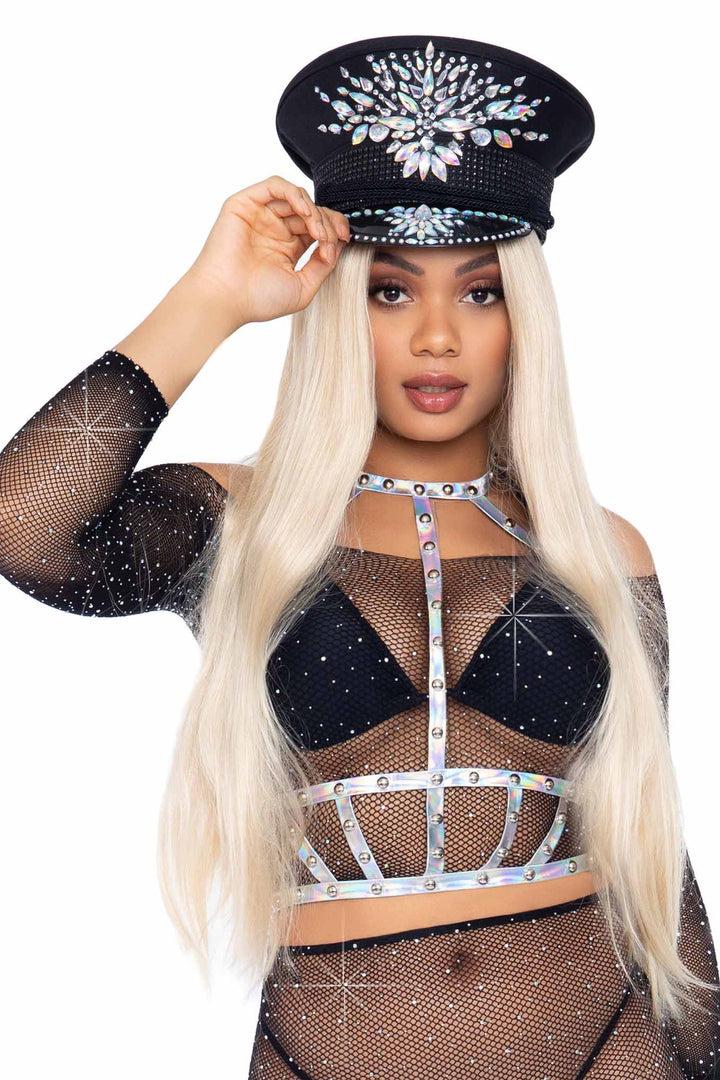 Iridescent Studded Vinyl Body Harness