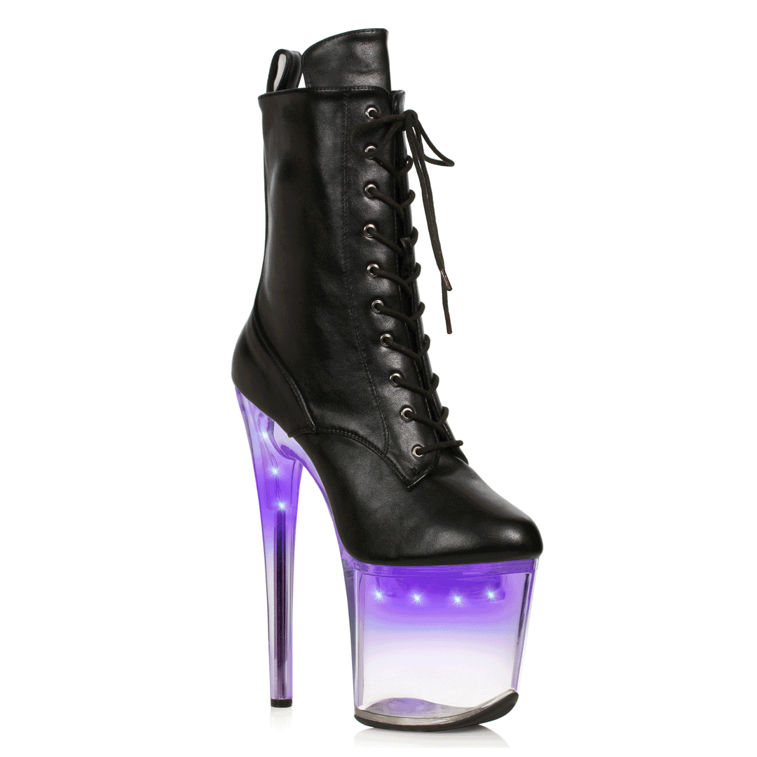 Ellie Shoes L850-ANGELA Stiletto Ankle Bootie with Multi-color Light in Platform