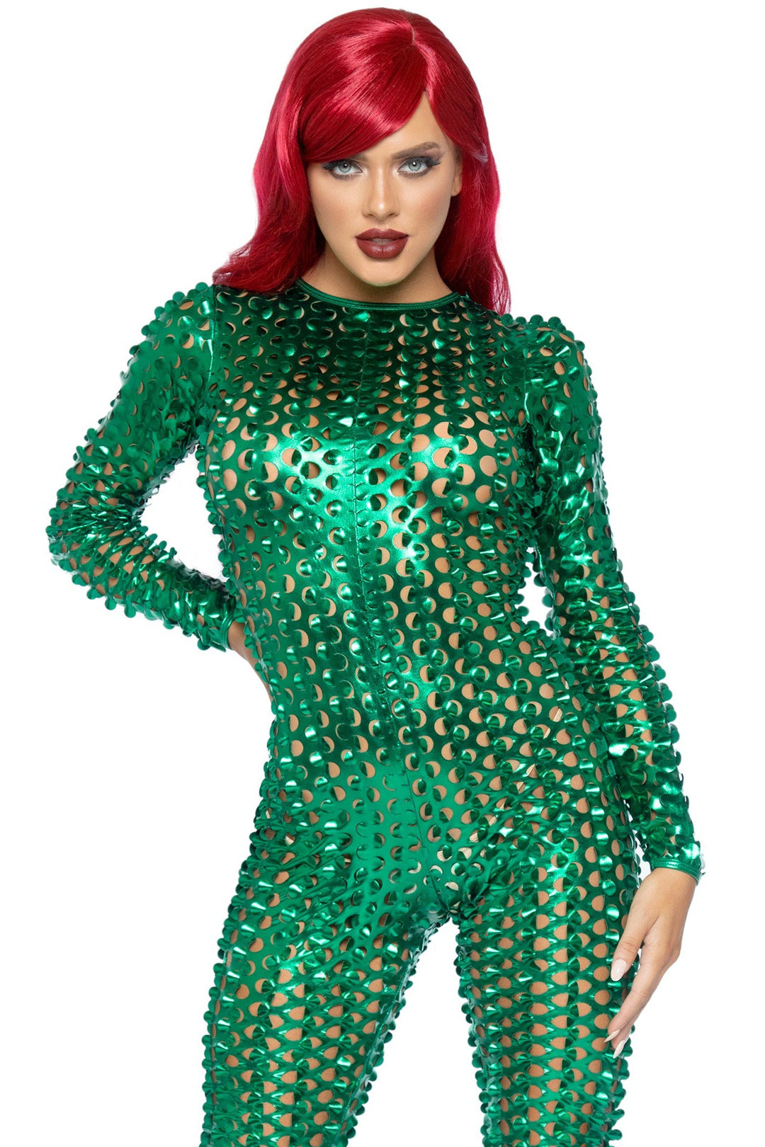 Laser Cut Metallic Catsuit