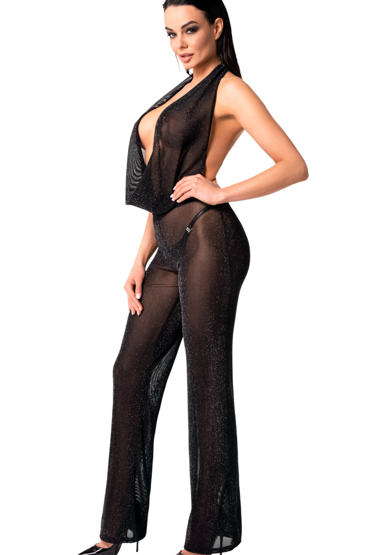 Luminara Shiny Tulle Jumpsuit