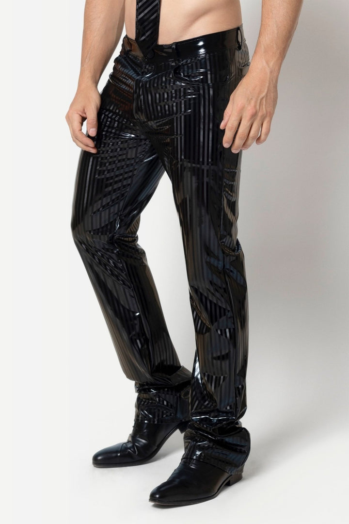 MAGNUS Stripped Vinyl Trousers