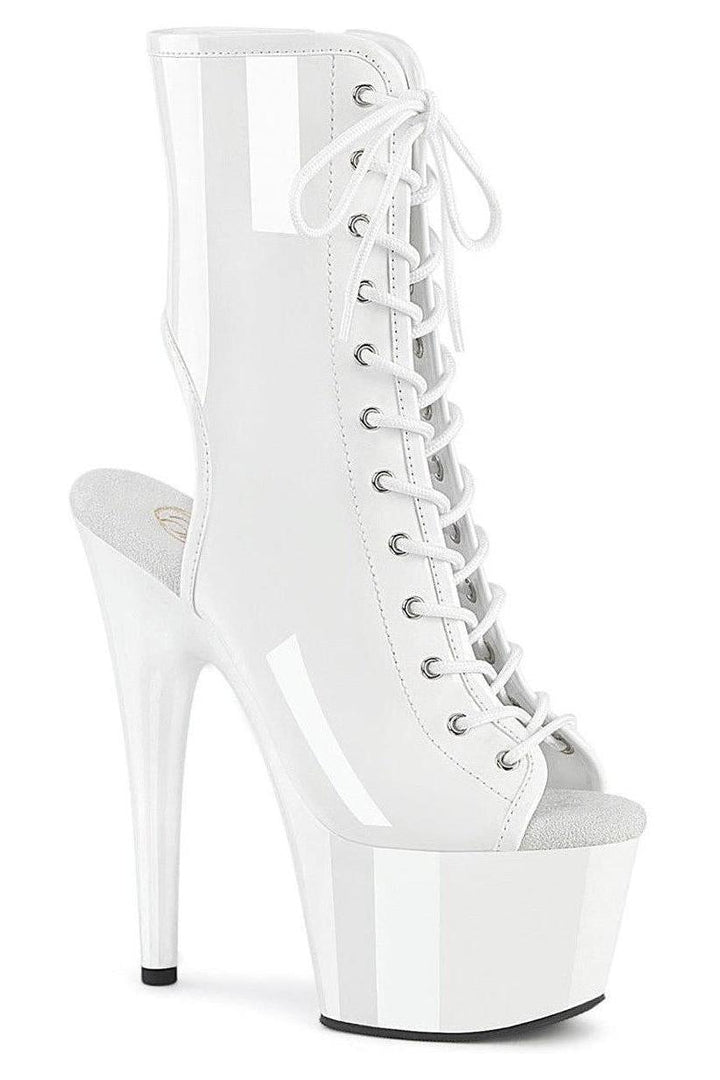 Pleaser White Ankle Boots Platform Stripper Shoes | Buy at Sexyshoes.com