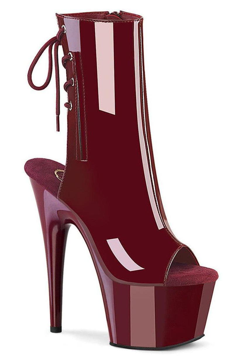 Pleaser Burgundy Ankle Boots Platform Stripper Shoes | Buy at Sexyshoes.com