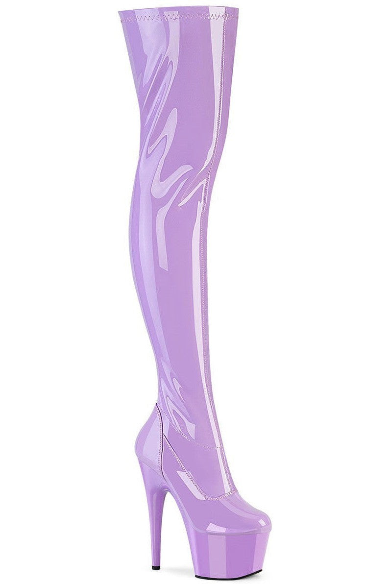 Pleaser Purple Thigh Boots Platform Stripper Shoes | Buy at Sexyshoes.com