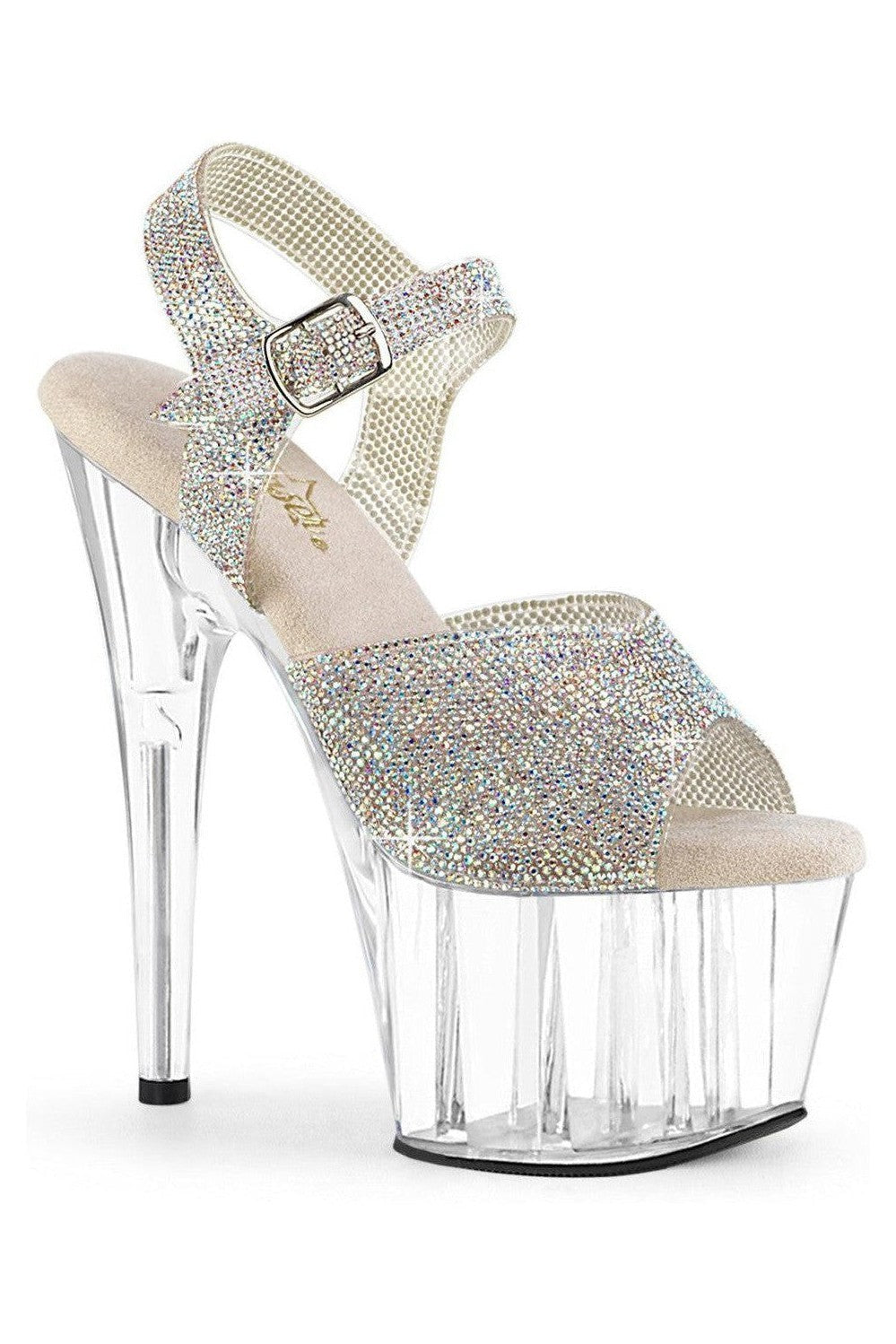 Pleaser Silver Sandals Platform Stripper Shoes | Buy at Sexyshoes.com