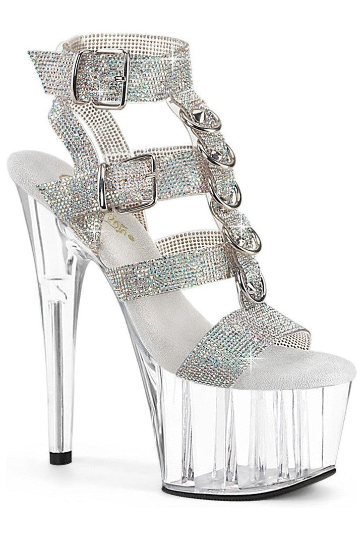 Pleaser Silver Sandals Platform Stripper Shoes | Buy at Sexyshoes.com