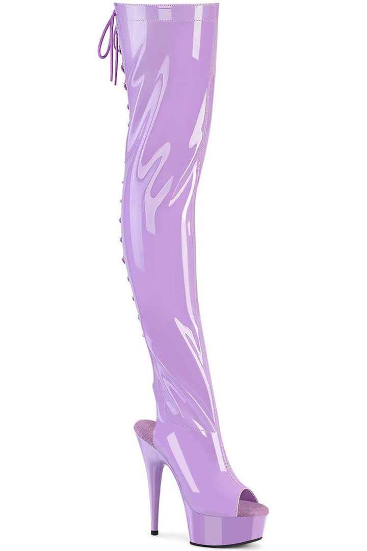 Pleaser Purple Thigh Boots Platform Stripper Shoes | Buy at Sexyshoes.com