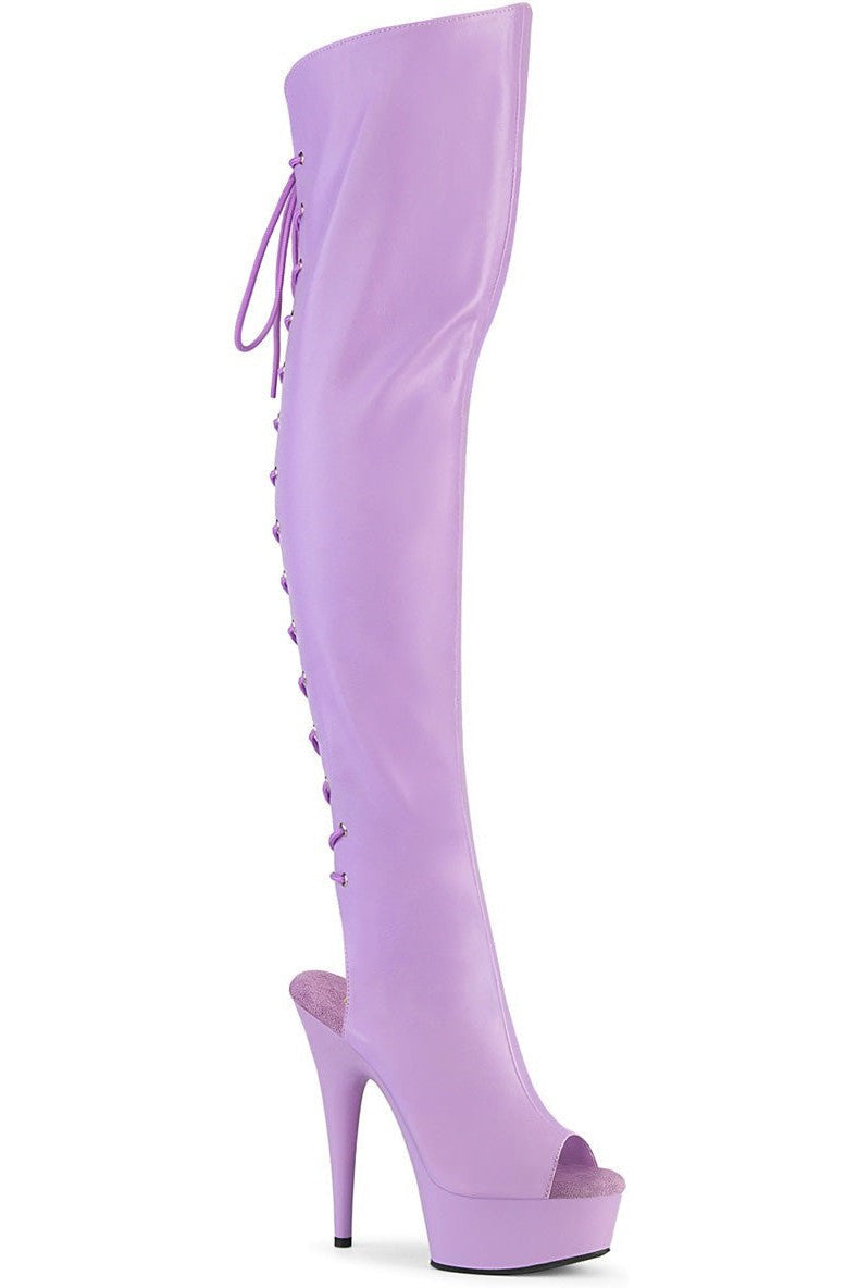 Pleaser Purple Thigh Boots Platform Stripper Shoes | Buy at Sexyshoes.com