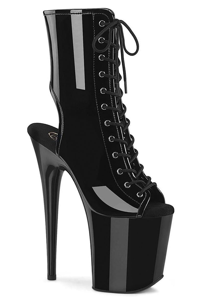 Pleaser Black Ankle Boots Platform Stripper Shoes | Buy at Sexyshoes.com