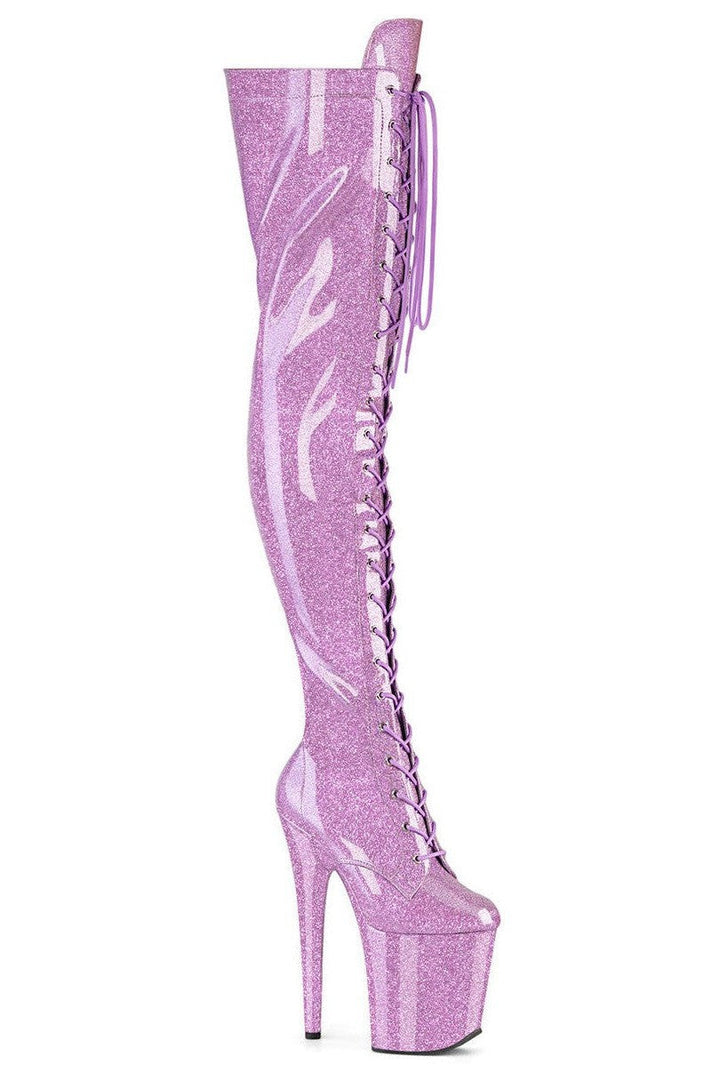 Pleaser Purple Thigh Boots Platform Stripper Shoes | Buy at Sexyshoes.com