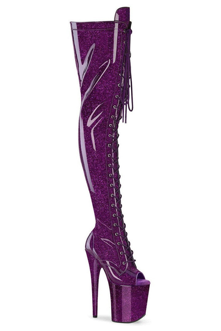 Pleaser Purple Thigh Boots Platform Stripper Shoes | Buy at Sexyshoes.com