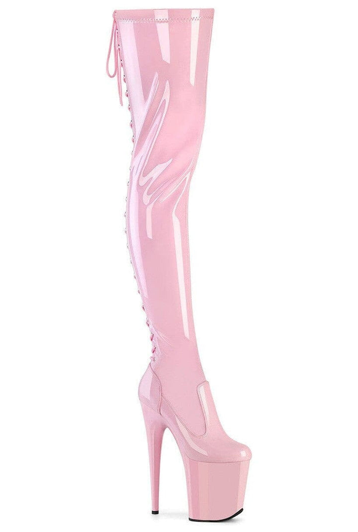 Pleaser Pink Thigh Boots Platform Stripper Shoes | Buy at Sexyshoes.com