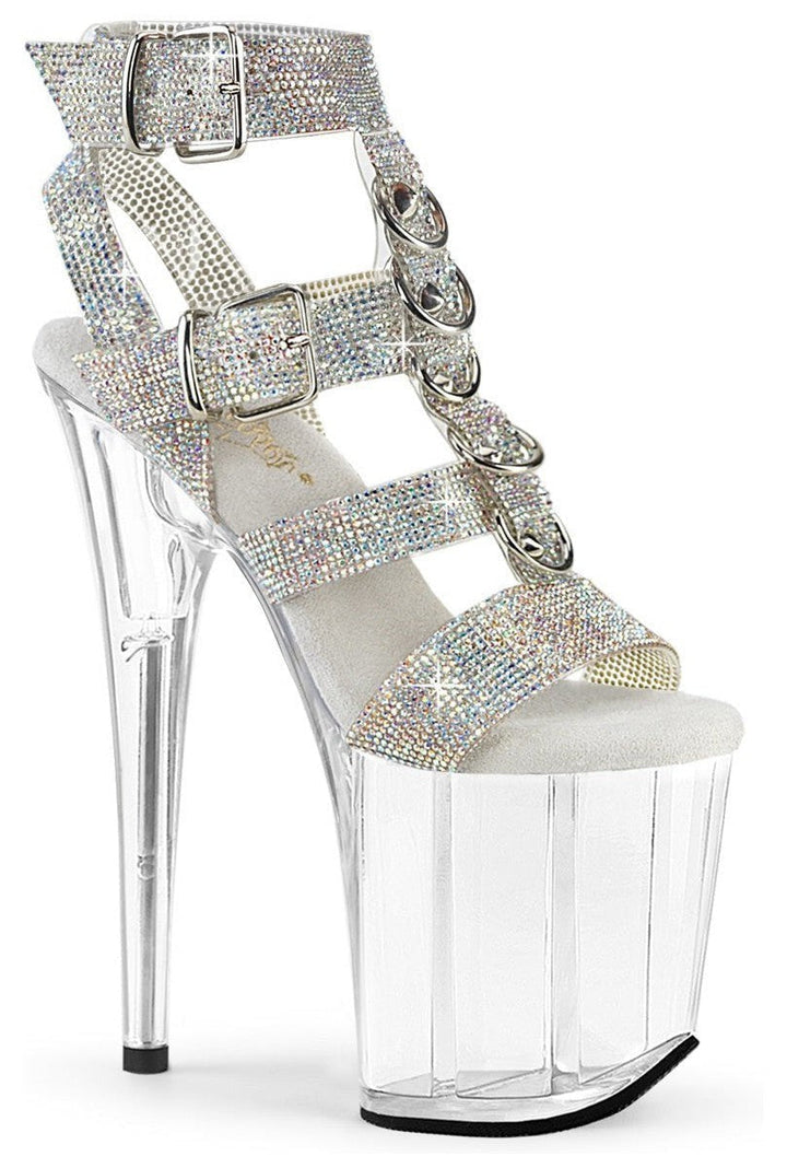 Pleaser Silver Sandals Platform Stripper Shoes | Buy at Sexyshoes.com