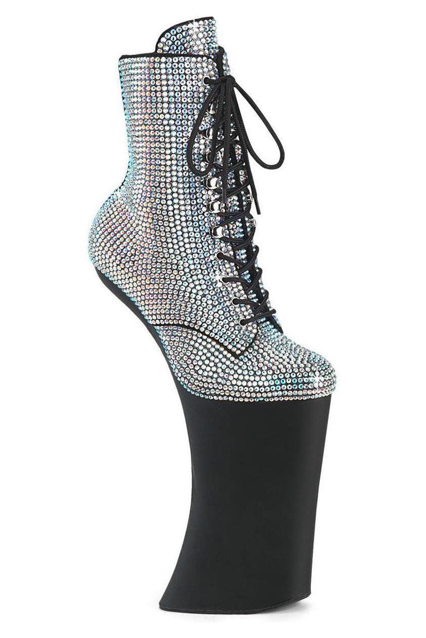 Pleaser Silver Ankle Boots Platform Stripper Shoes | Buy at Sexyshoes.com