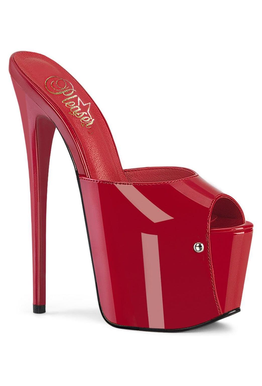 Pleaser Red Slides Platform Stripper Shoes | Buy at Sexyshoes.com