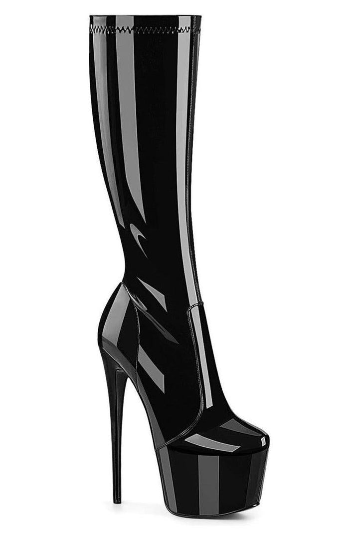 Pleaser Black Knee Boots Platform Stripper Shoes | Buy at Sexyshoes.com