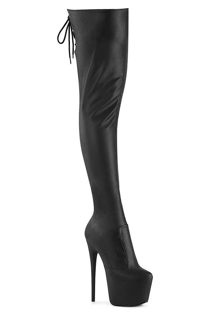 Pleaser Black Thigh Boots Platform Stripper Shoes | Buy at Sexyshoes.com