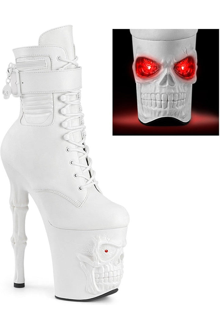 Pleaser White Ankle Boots Platform Stripper Shoes | Buy at Sexyshoes.com